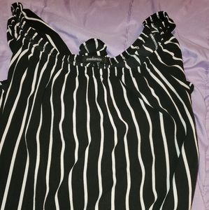 Black and White Striped Romper